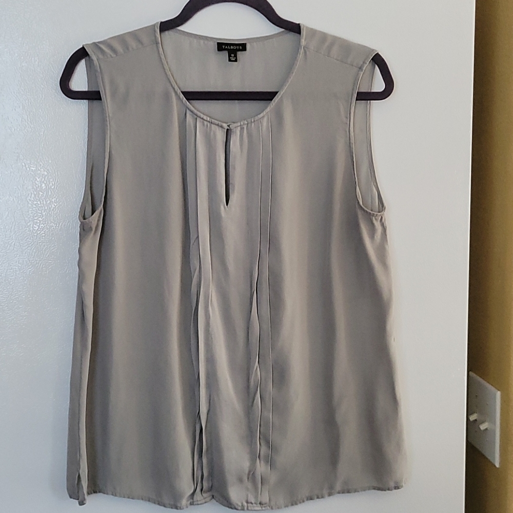 Talbot's Silver/Grey Sleeveless Blouse